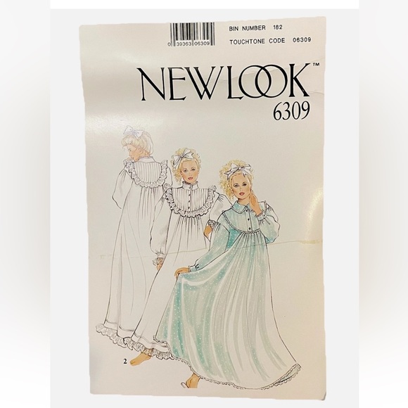 VTG New Look 6309 Victorian Nightgowns Sewing Pattern 8-18 Uncut, FF, OOP - Picture 1 of 8